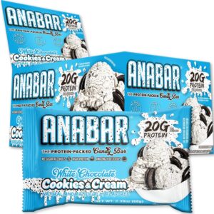 Anabar Protein-Packed Candy Bar White Chocolate Cookies & Cream 2.39oz 12ct